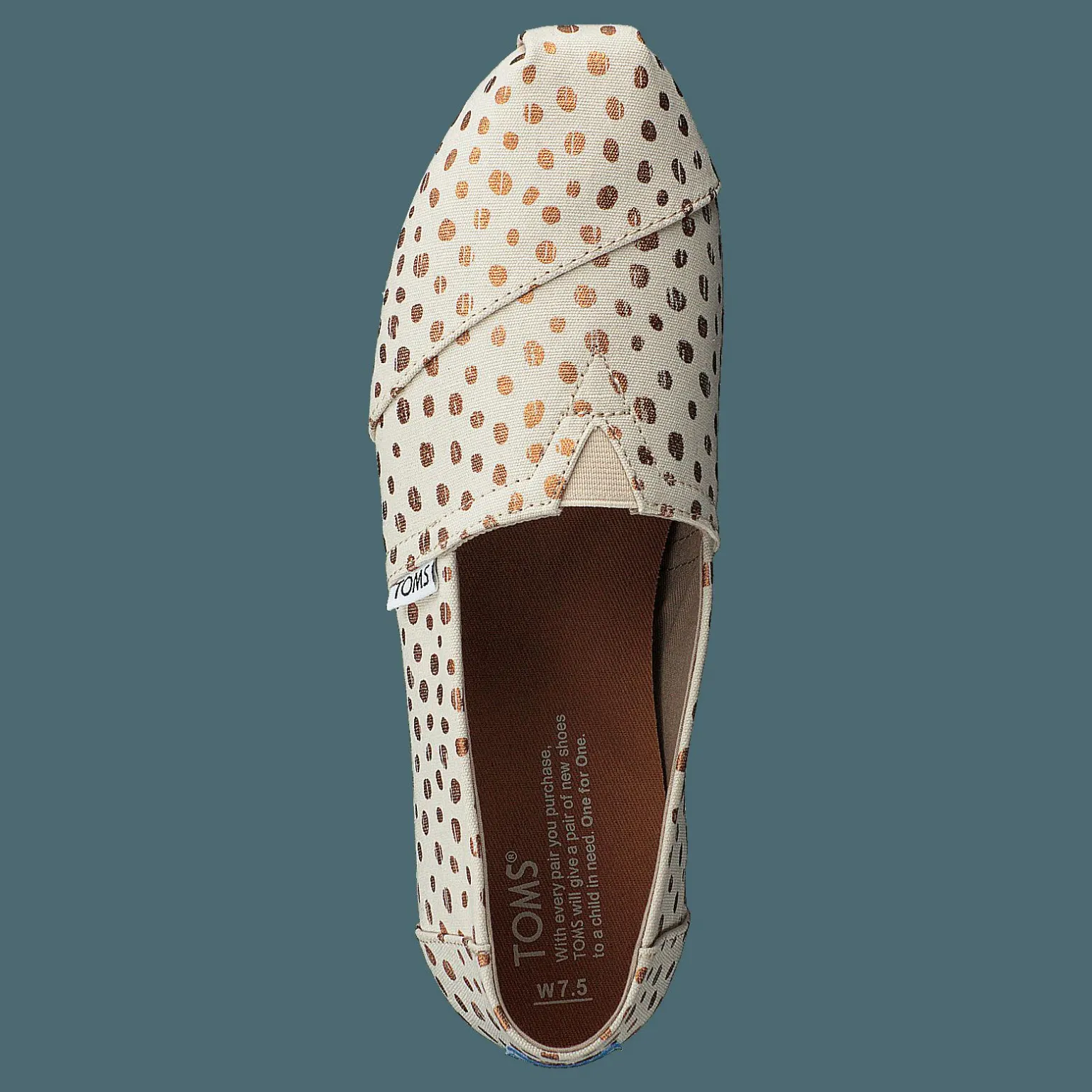 Alpargata Rose Gold/natural Canvas Dots