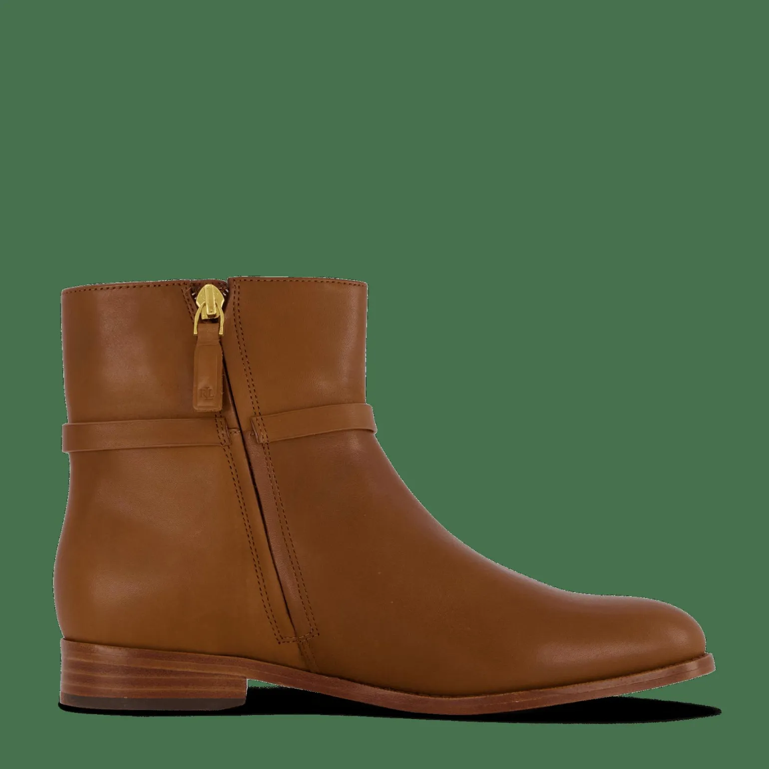 Briela Burnished Leather Bootie Deep Saddle Tan