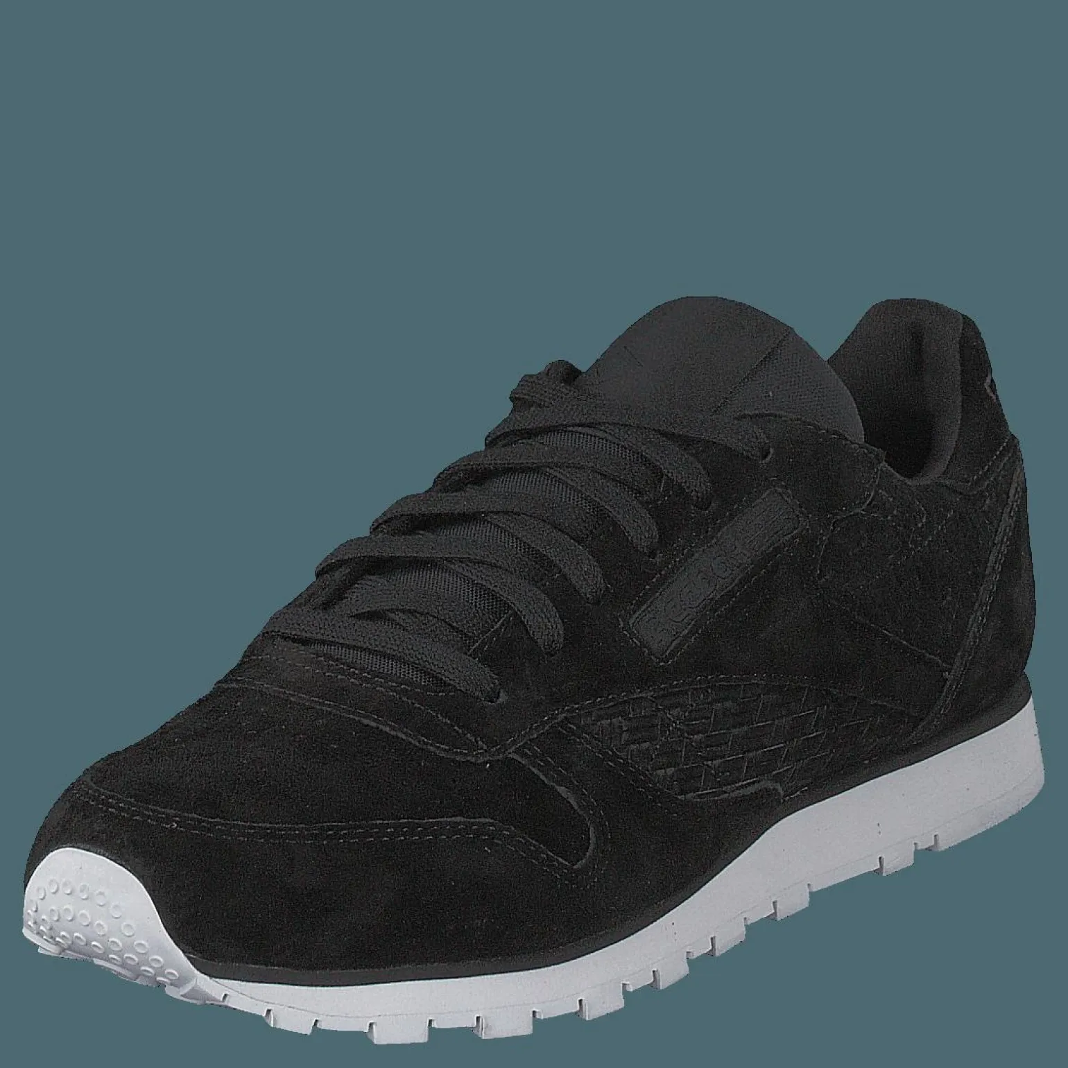 Cl Lthr Woven EMB Black/White