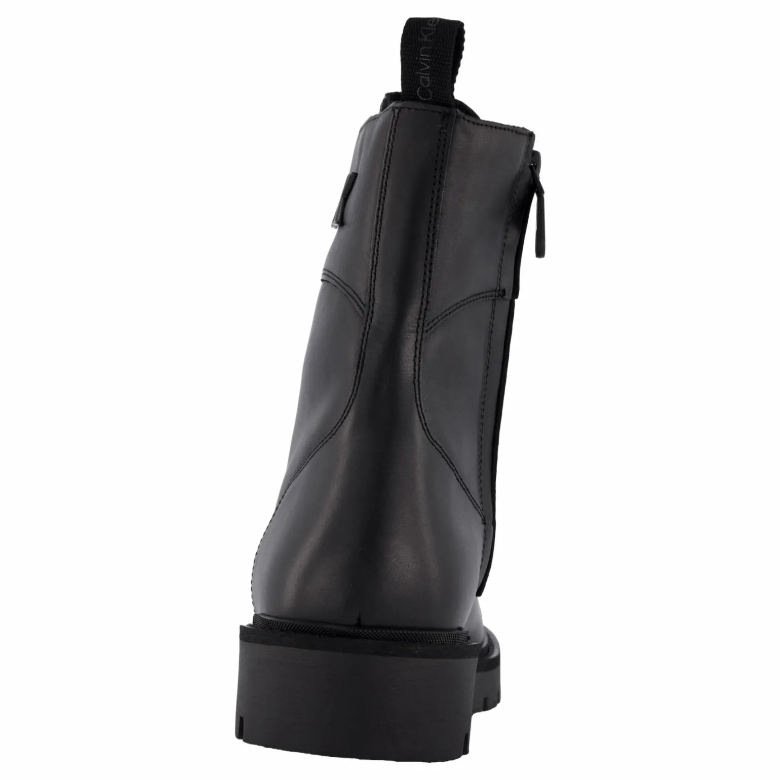 Combat Boot Mid Zip Lth In Cal Triple Black