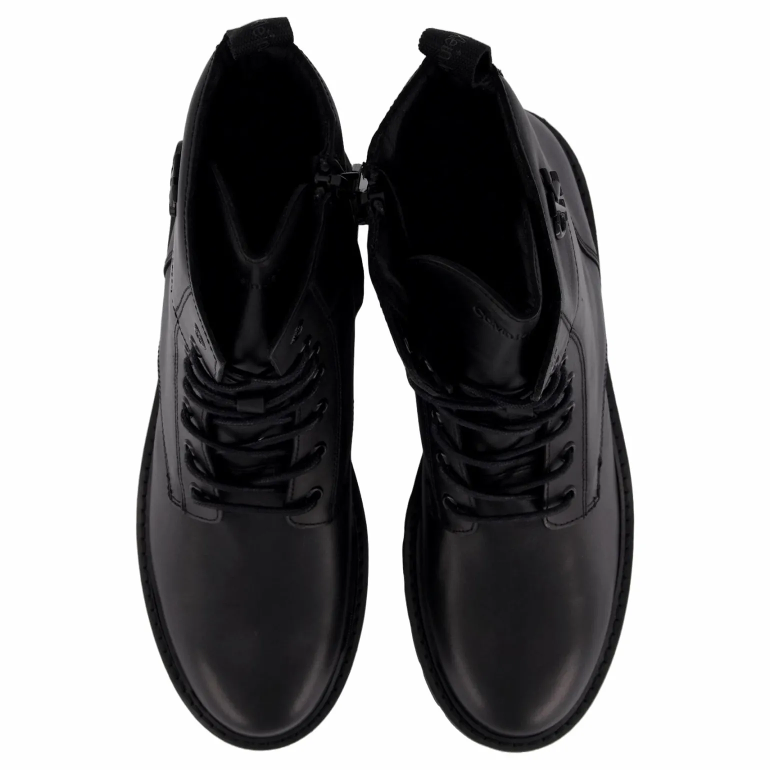 Combat Boot Mid Zip Lth In Cal Triple Black