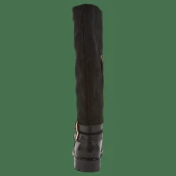 Emelie Leather & Suede Riding Boot Black/Black