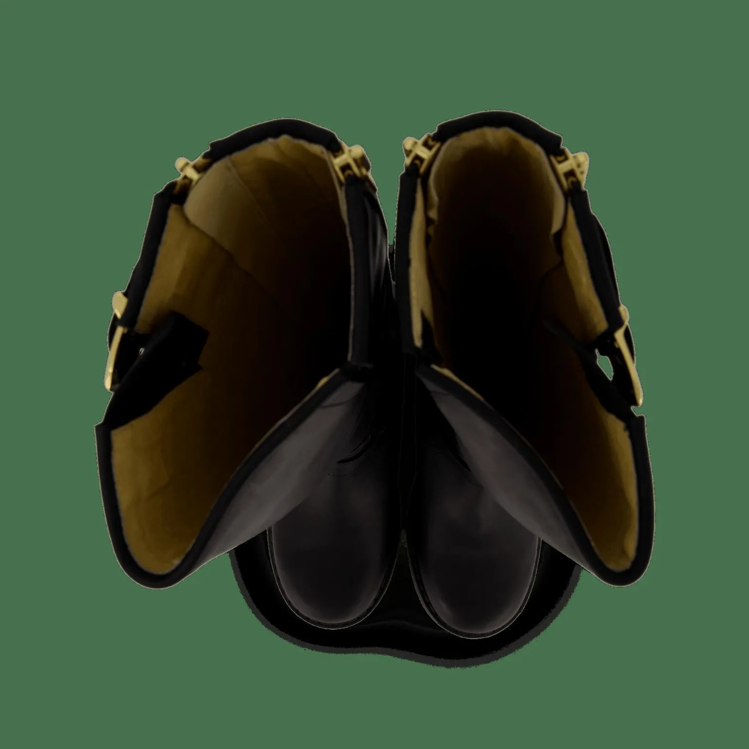 High Boot Double Zip Black / Shiny Gold
