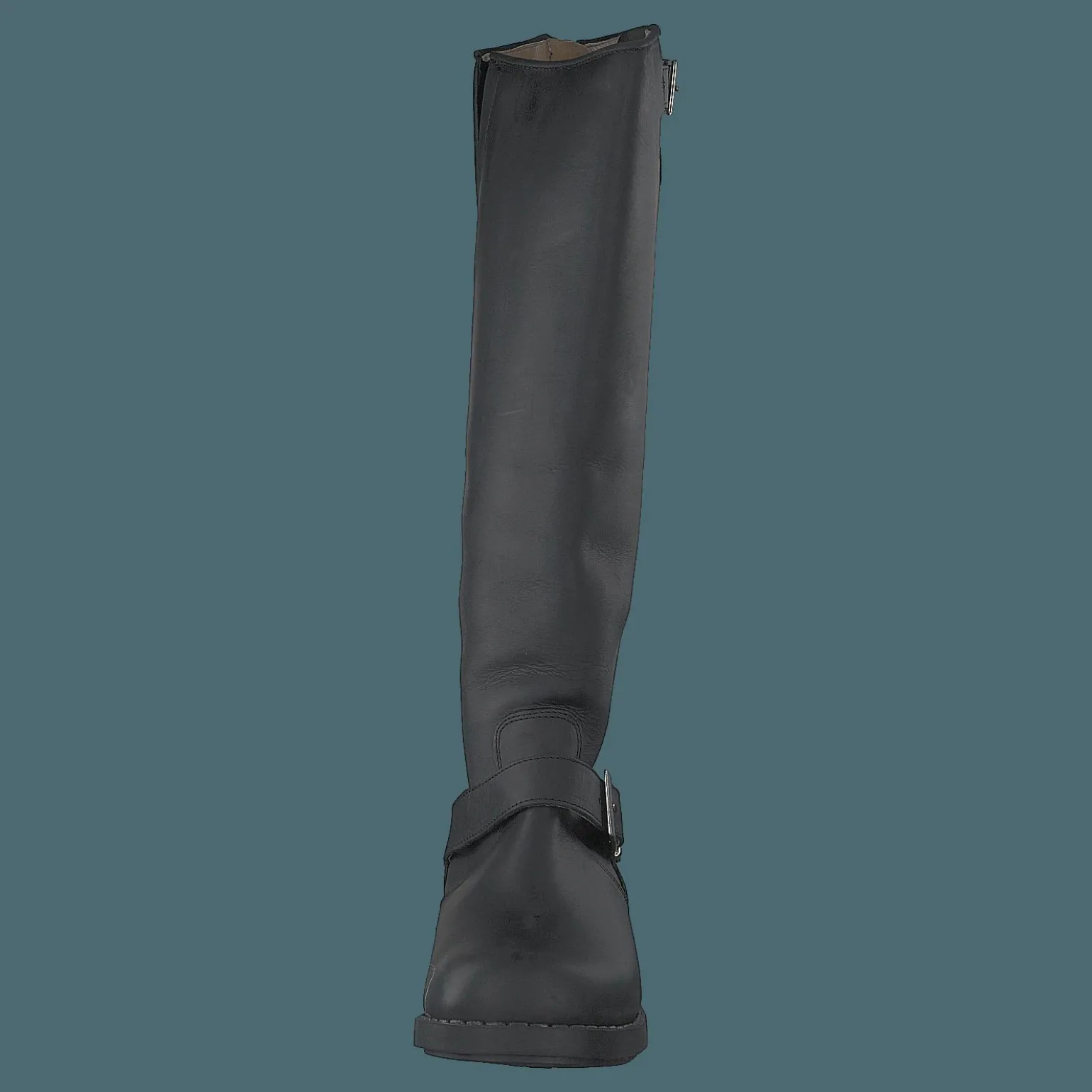 High Zip Back Black Shiny Silver