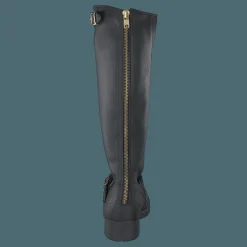 High Zip Back Black Shiny Gold