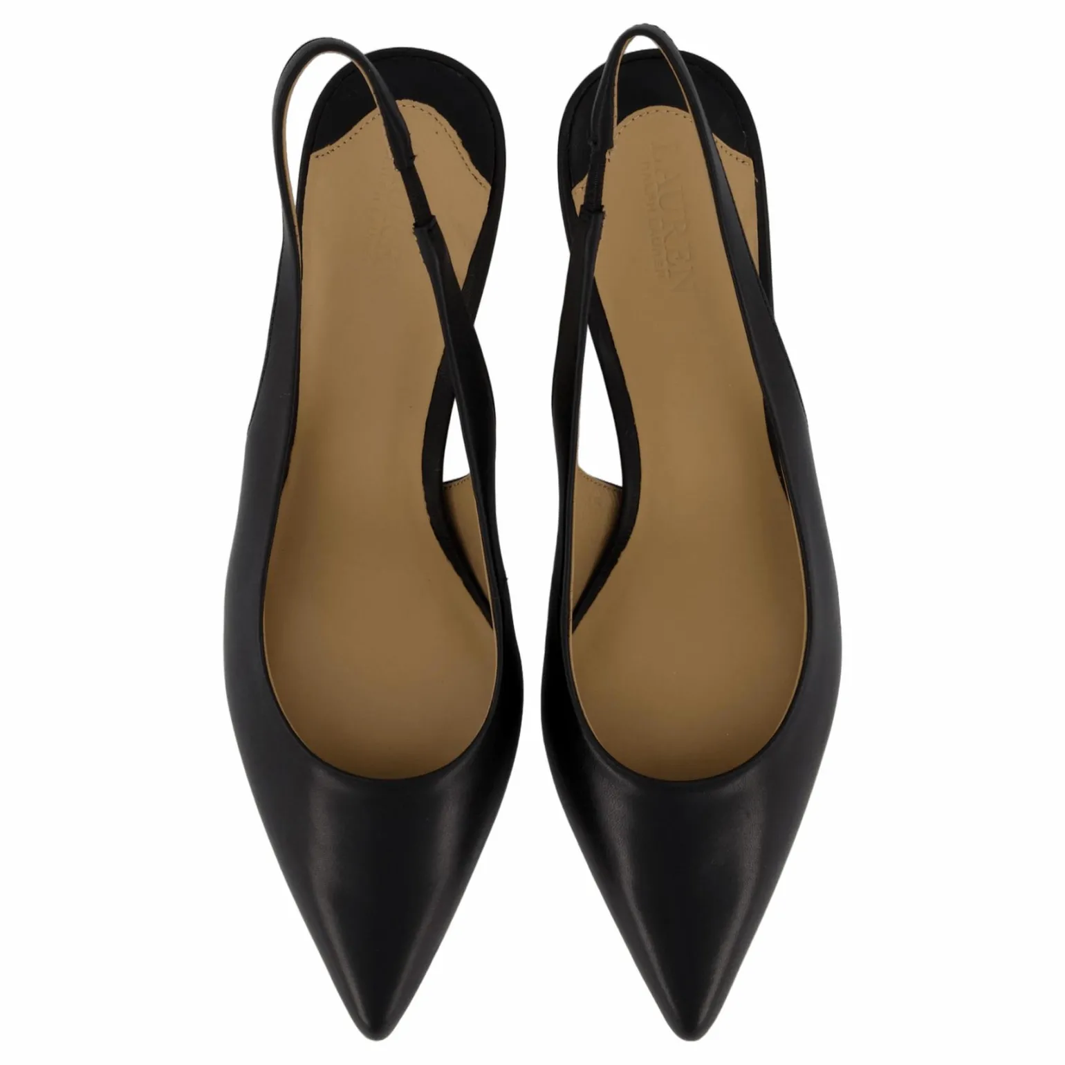 Lolah Burnished Leather Slingback Pump Black