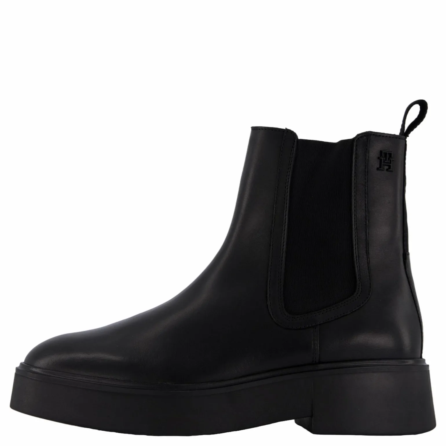 Minimal Leather Chelsea Logota Black