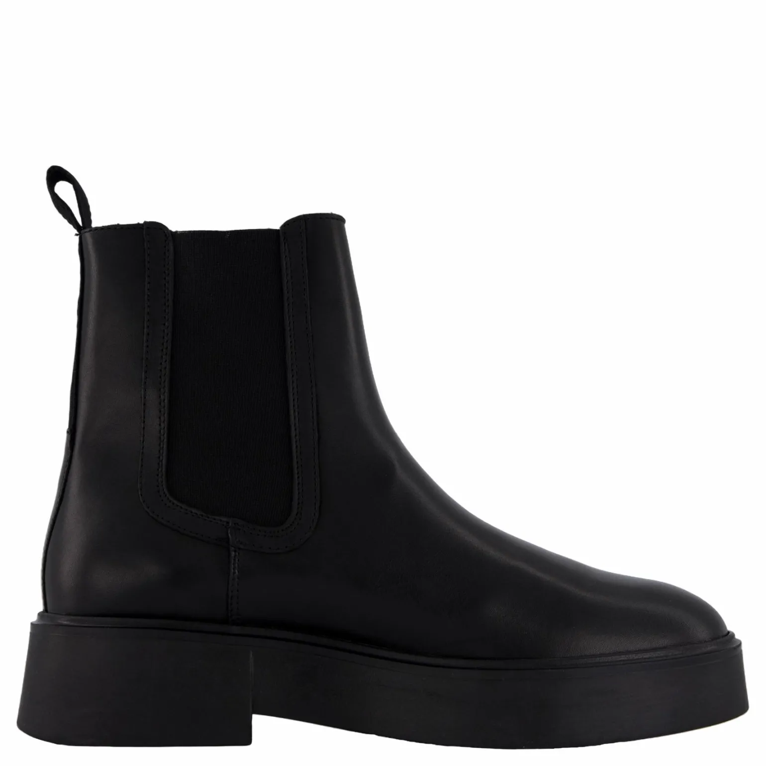 Minimal Leather Chelsea Logota Black