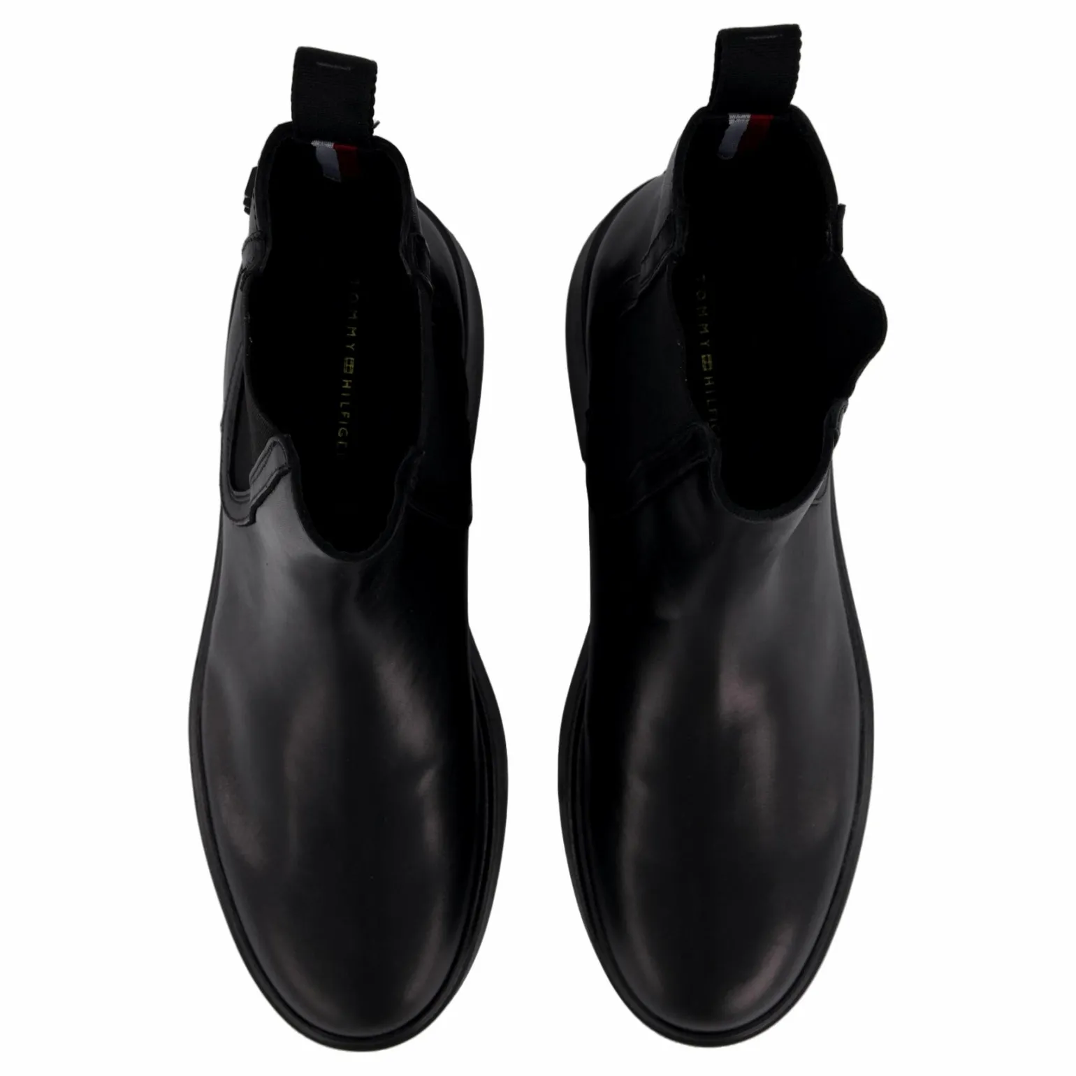 Minimal Leather Chelsea Logota Black
