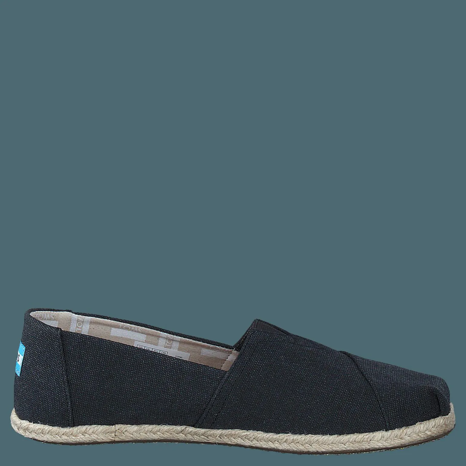 Seasonal Classics Black Washed Canvas Rope Sole