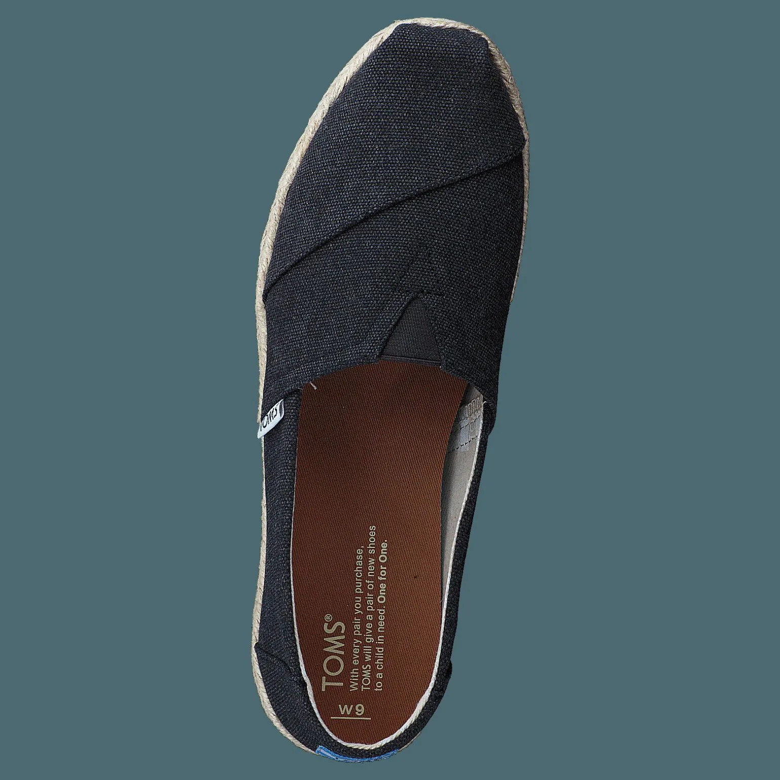 Seasonal Classics Black Washed Canvas Rope Sole