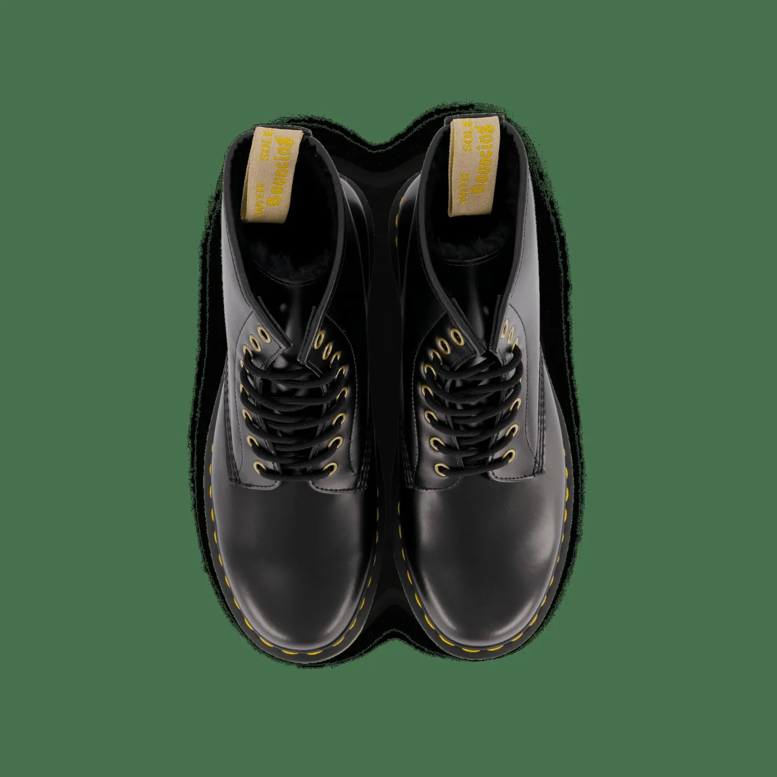 Vegan 1460 Black Norfolk Flat & Black Bor